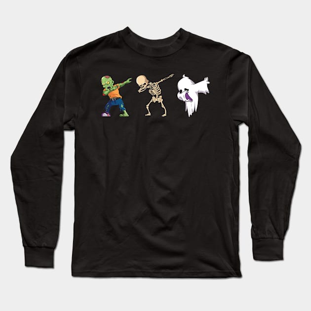 Dabbing Halloween Creatures Long Sleeve T-Shirt by MZeeDesigns